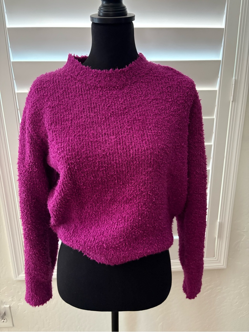 Sage Plush Fuchsia Crewneck Sweater